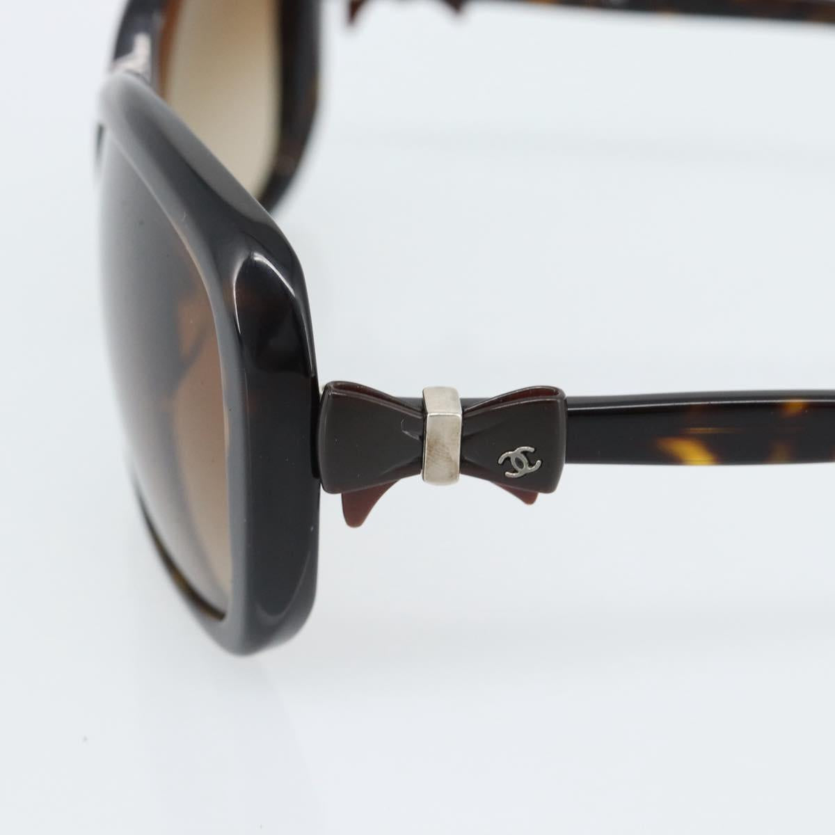 CHANEL Tortoise Pattern Sunglasses plastic Brown CC Auth 180941