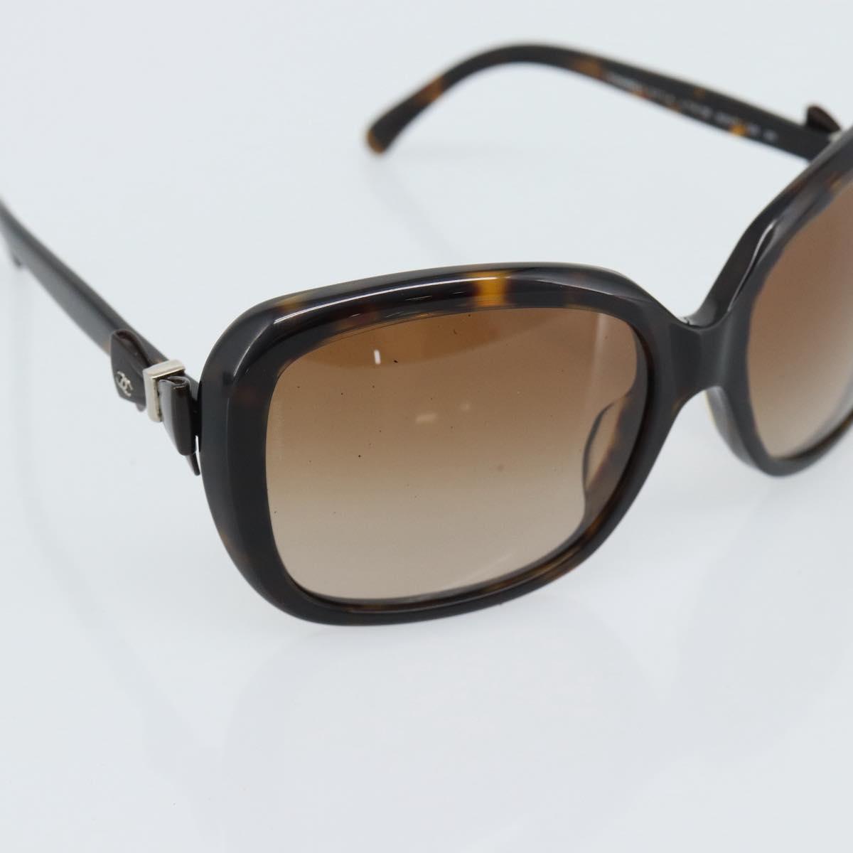 CHANEL Tortoise Pattern Sunglasses plastic Brown CC Auth 180941