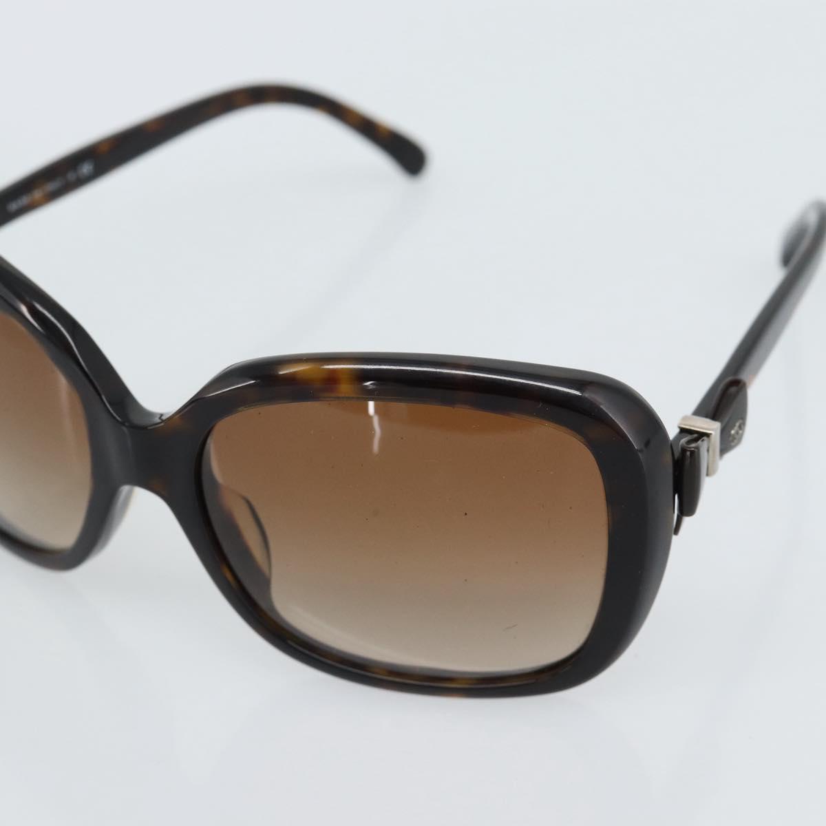CHANEL Tortoise Pattern Sunglasses plastic Brown CC Auth 180941