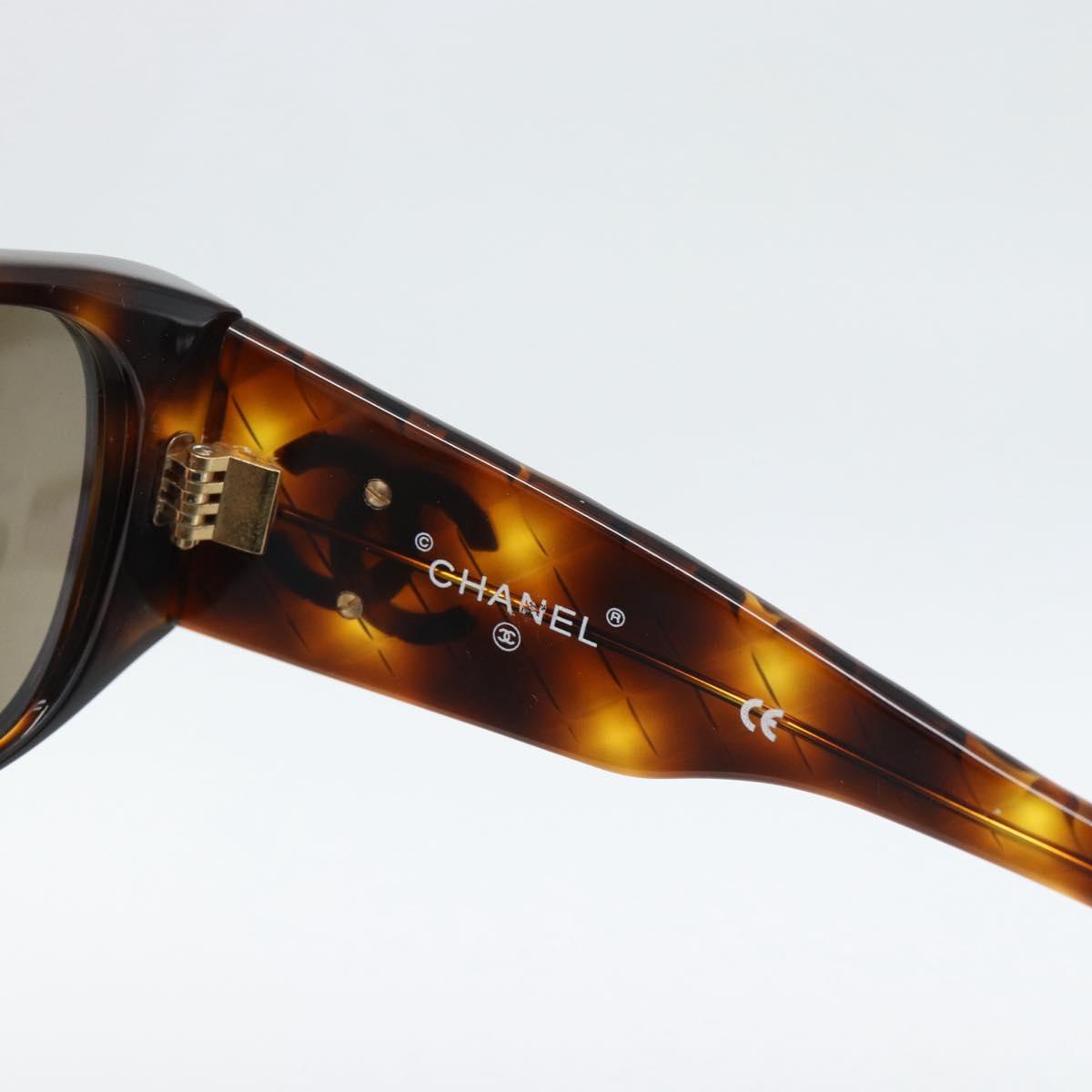 CHANEL Tortoise Pattern Sunglasses plastic Brown CC Auth 180942