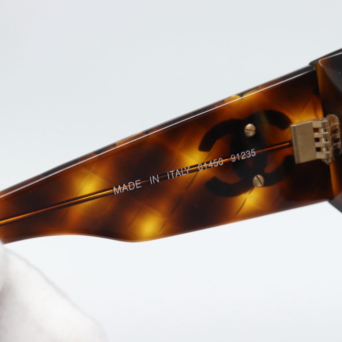 CHANEL Tortoise Pattern Sunglasses plastic Brown CC Auth 180942