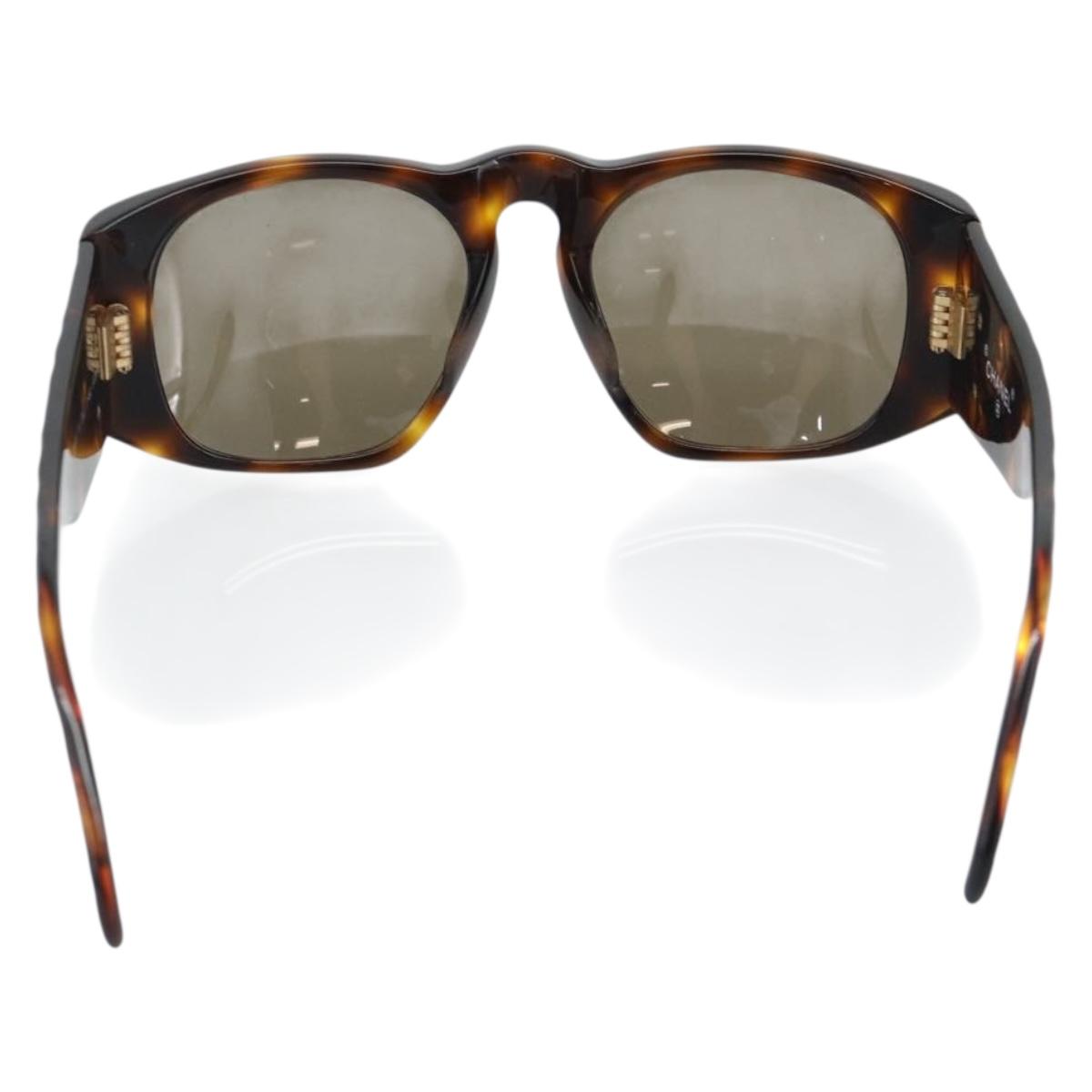 CHANEL Tortoise Pattern Sunglasses plastic Brown CC Auth 180942