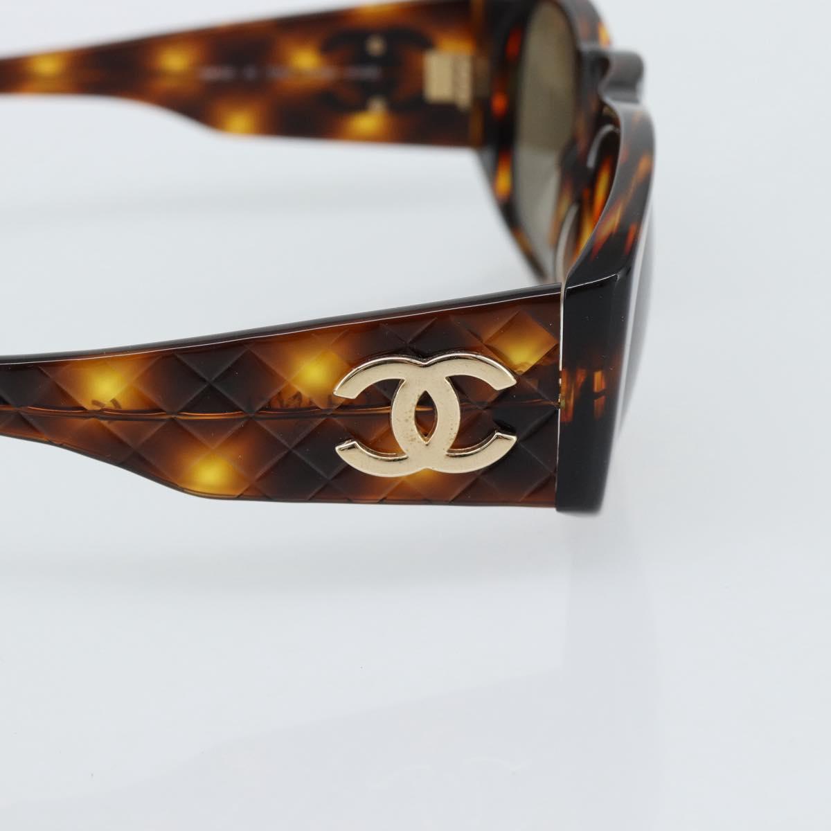 CHANEL Tortoise Pattern Sunglasses plastic Brown CC Auth 180942
