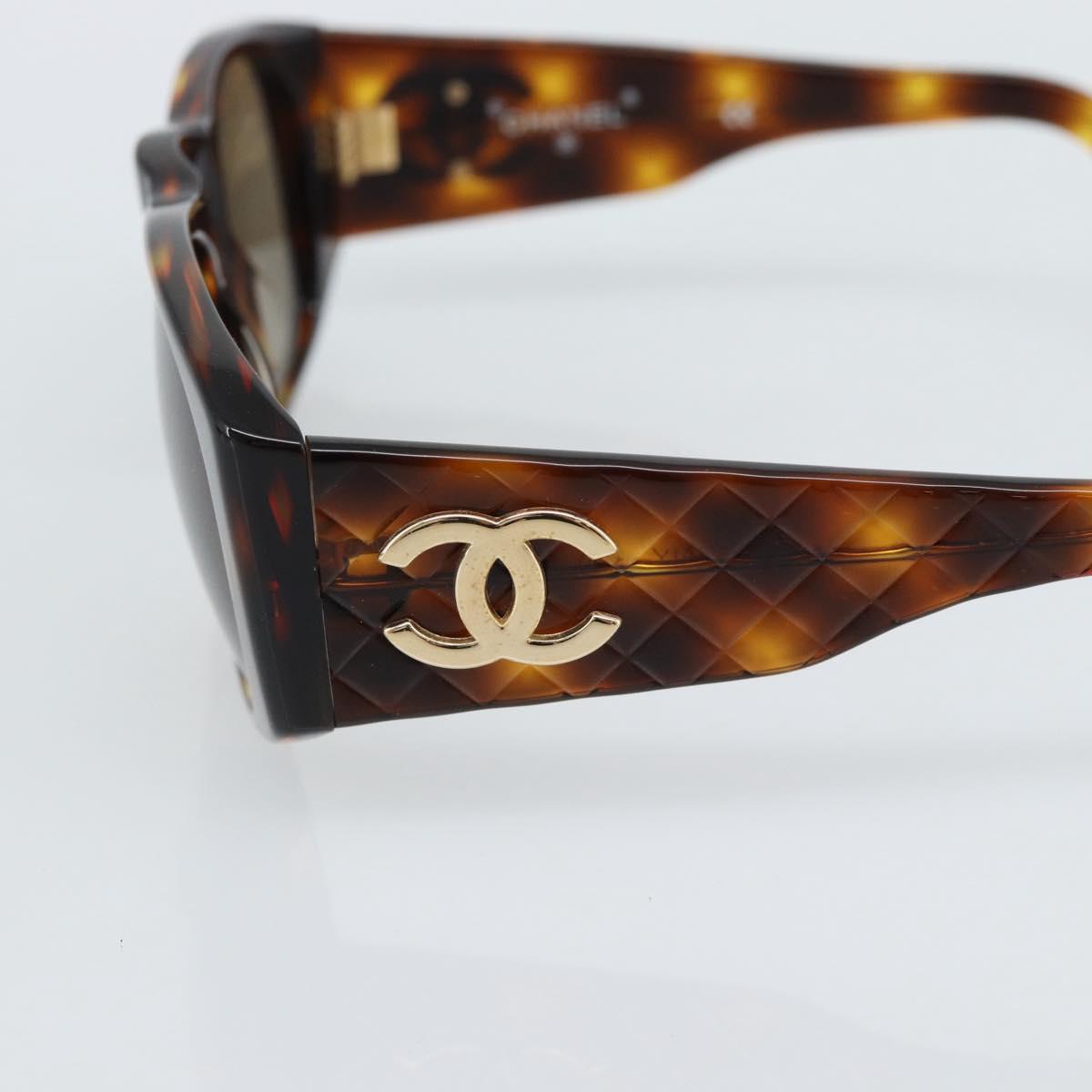 CHANEL Tortoise Pattern Sunglasses plastic Brown CC Auth 180942