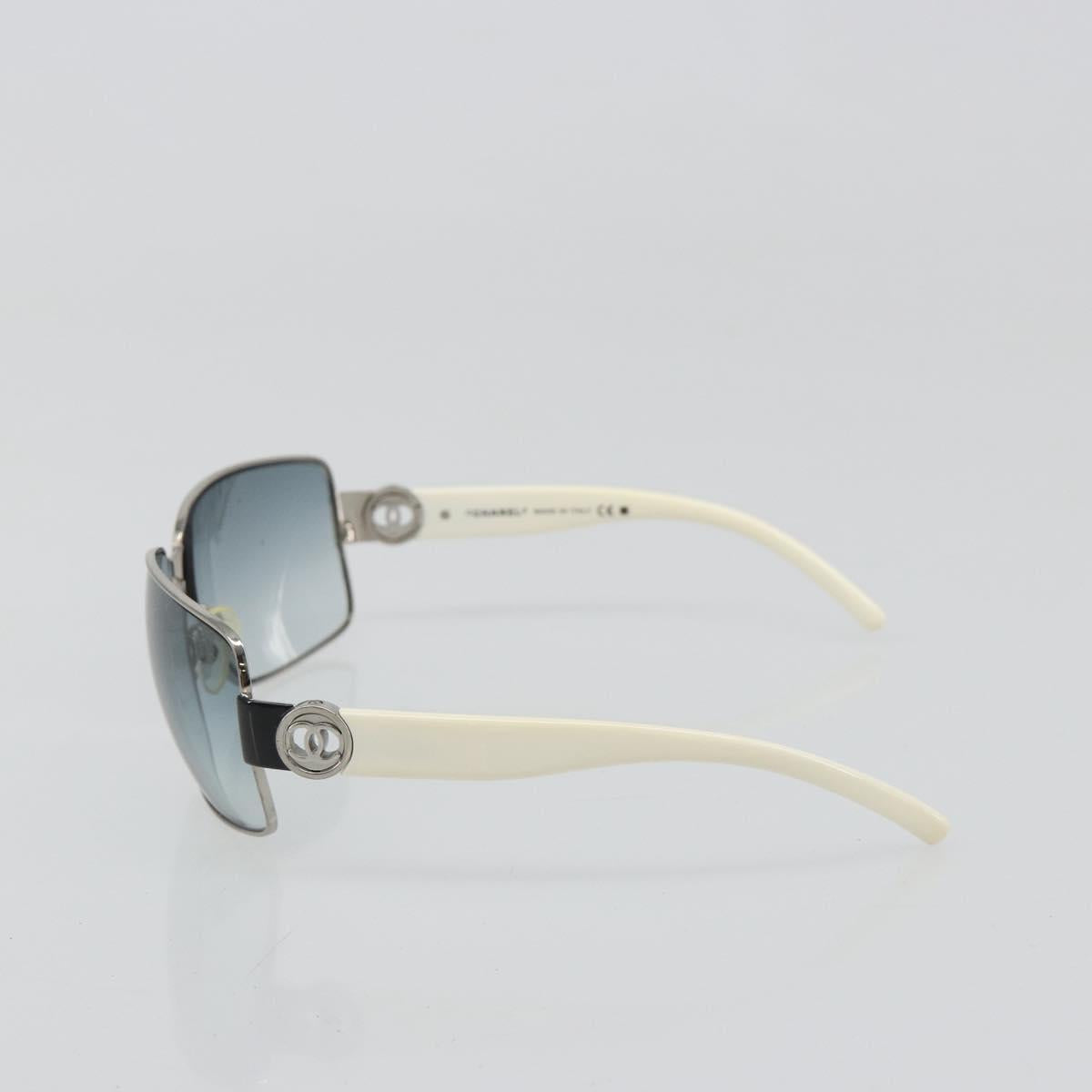 CHANEL Sunglasses plastic White CC Auth 180943
