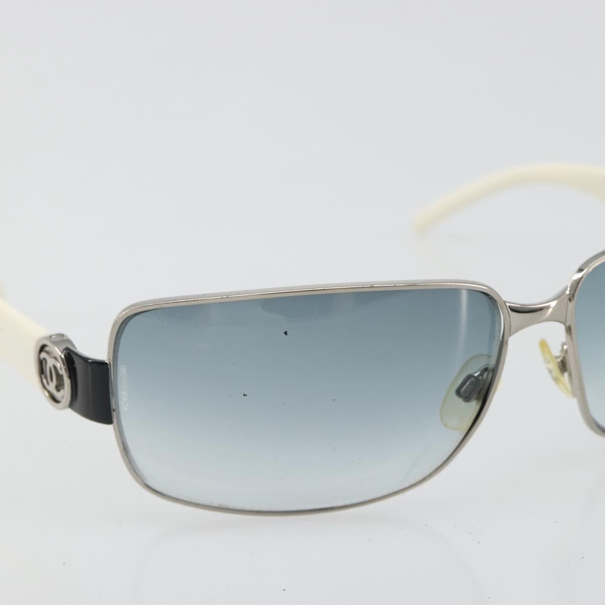 CHANEL Sunglasses plastic White CC Auth 180943