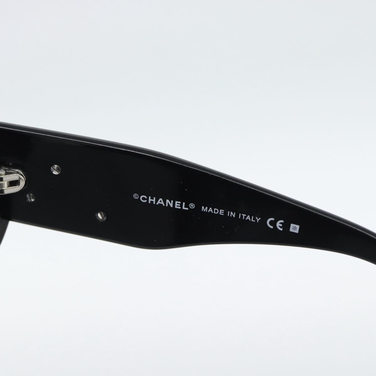 CHANEL Camelia Sunglasses plastic Black CC Auth 180945