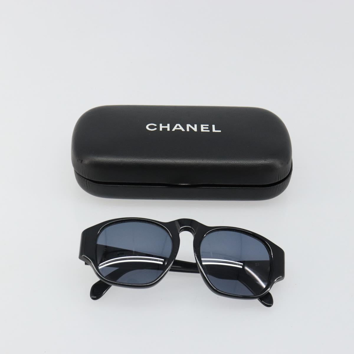 CHANEL Sunglasses plastic Black CC Auth 180946