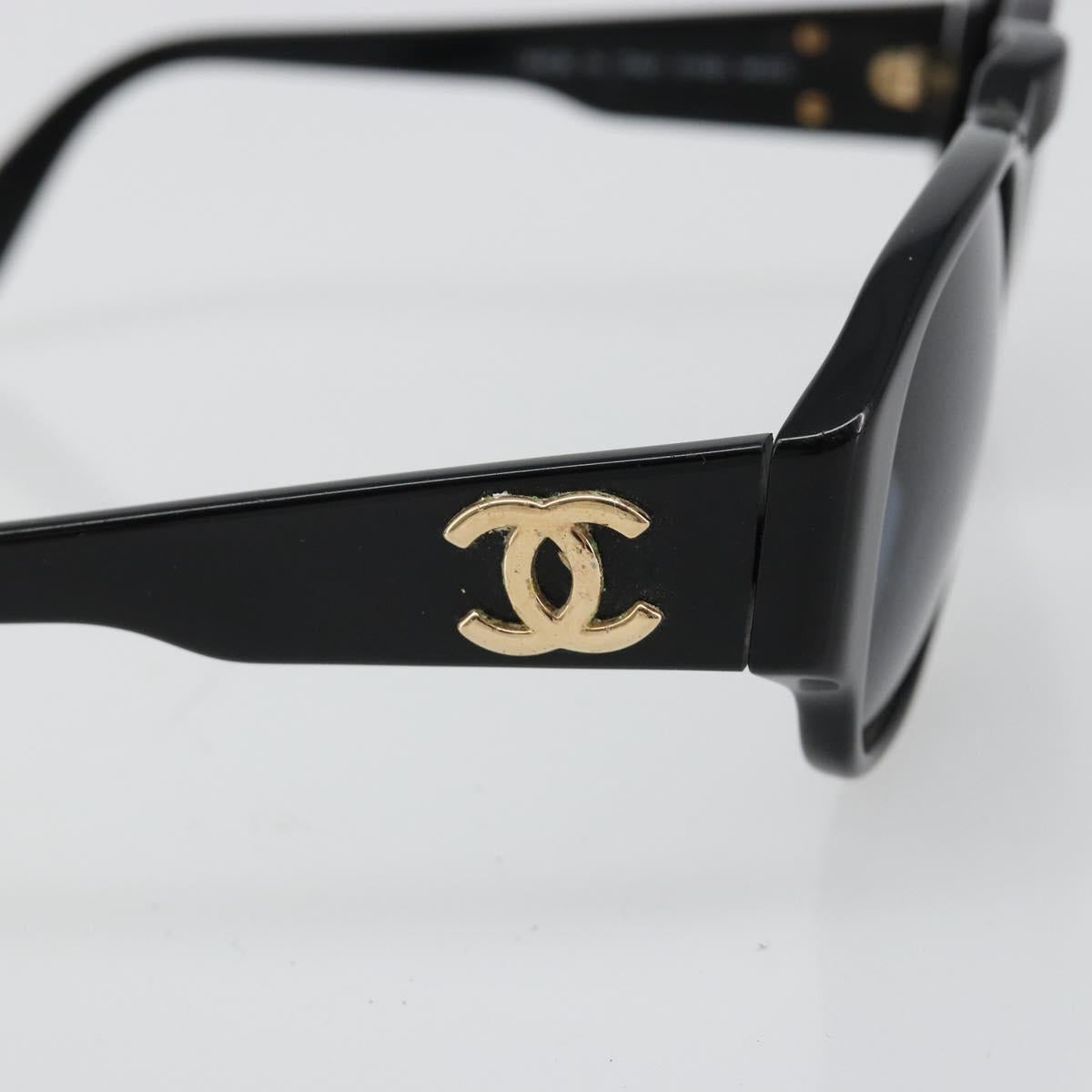 CHANEL Sunglasses plastic Black CC Auth 180946