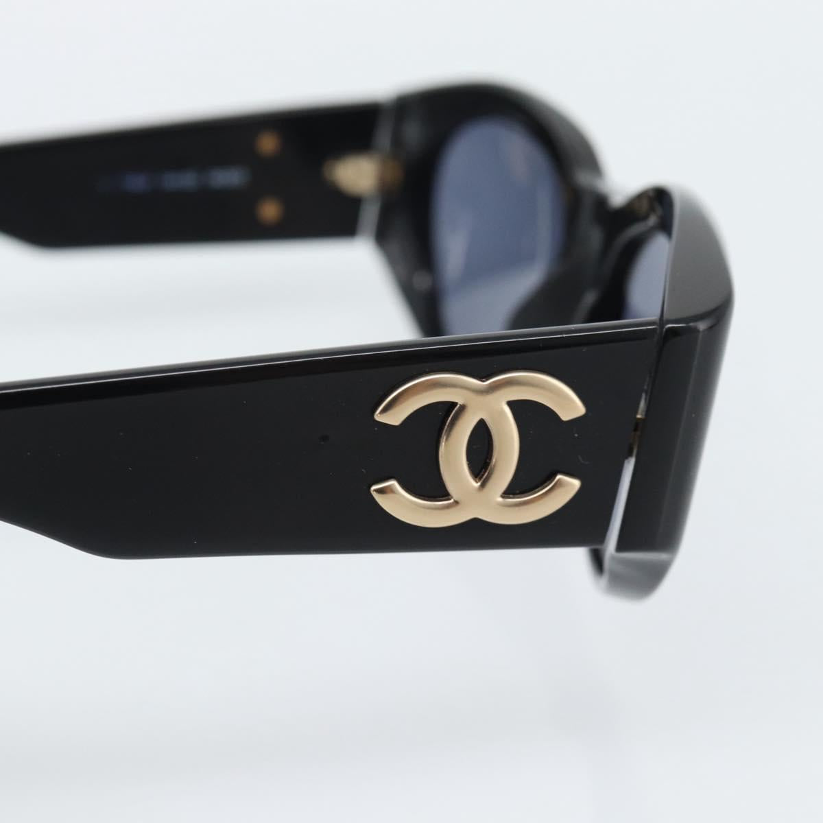 CHANEL Sunglasses plastic Black CC Auth 180948M