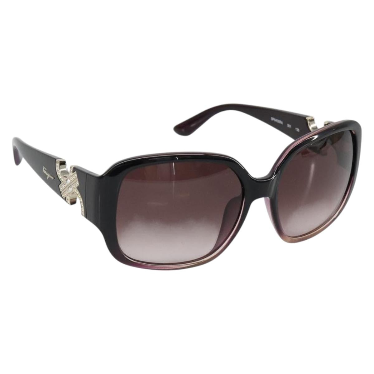 Salvatore Ferragamo Gancini Sunglasses plastic Purple Auth 180951M