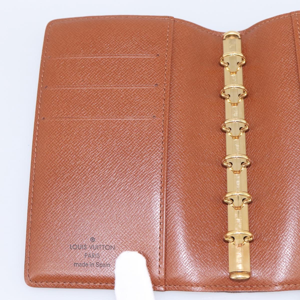 LOUIS VUITTON Monogram Agenda PM Day Planner Cover R20005 LV Auth 180952