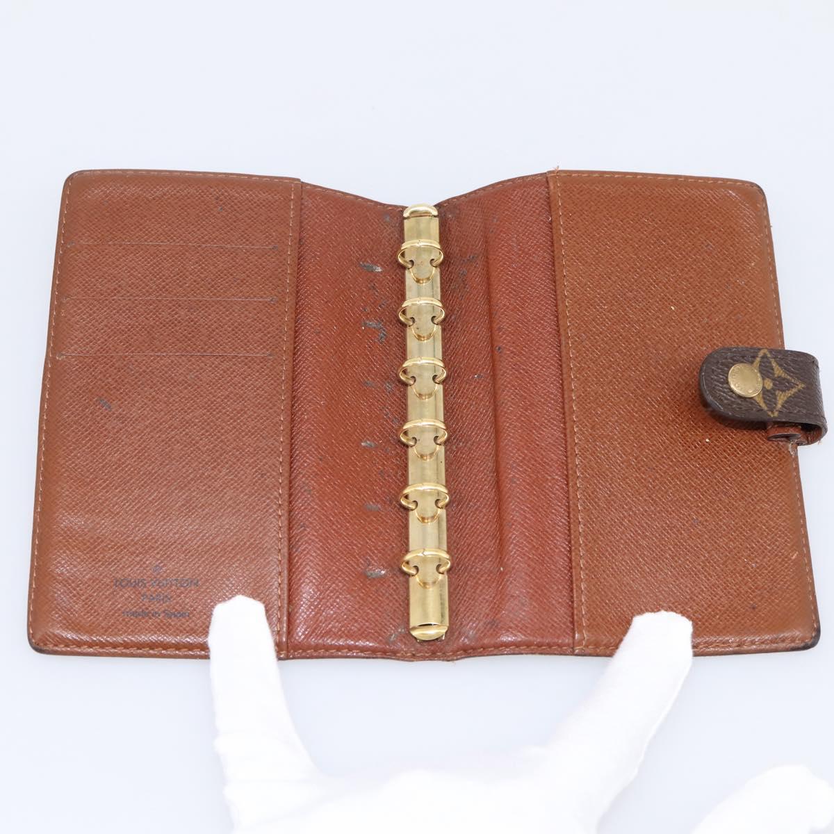 LOUIS VUITTON Monogram Agenda PM Day Planner Cover R20005 LV Auth 180953
