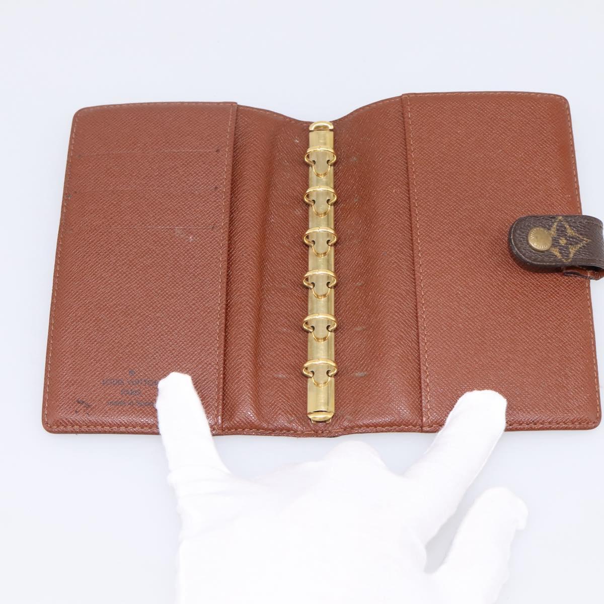 LOUIS VUITTON Monogram Agenda PM Day Planner Cover R20005 LV Auth 180954
