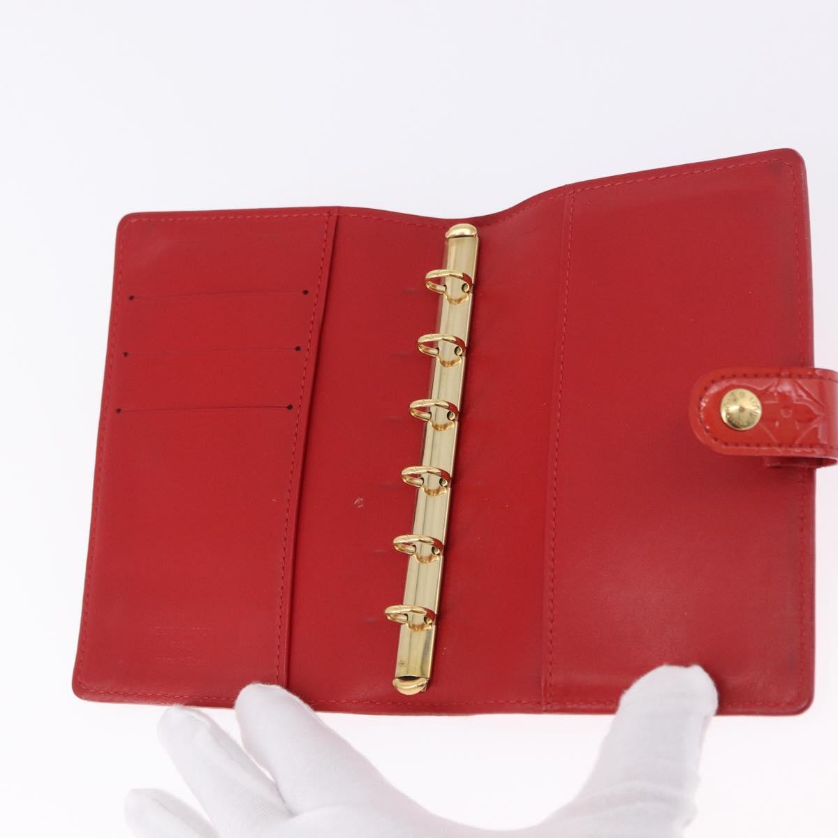 LOUIS VUITTON Monogram Vernis Agenda PM Planner Cover Rouge R21003 Auth 180968A