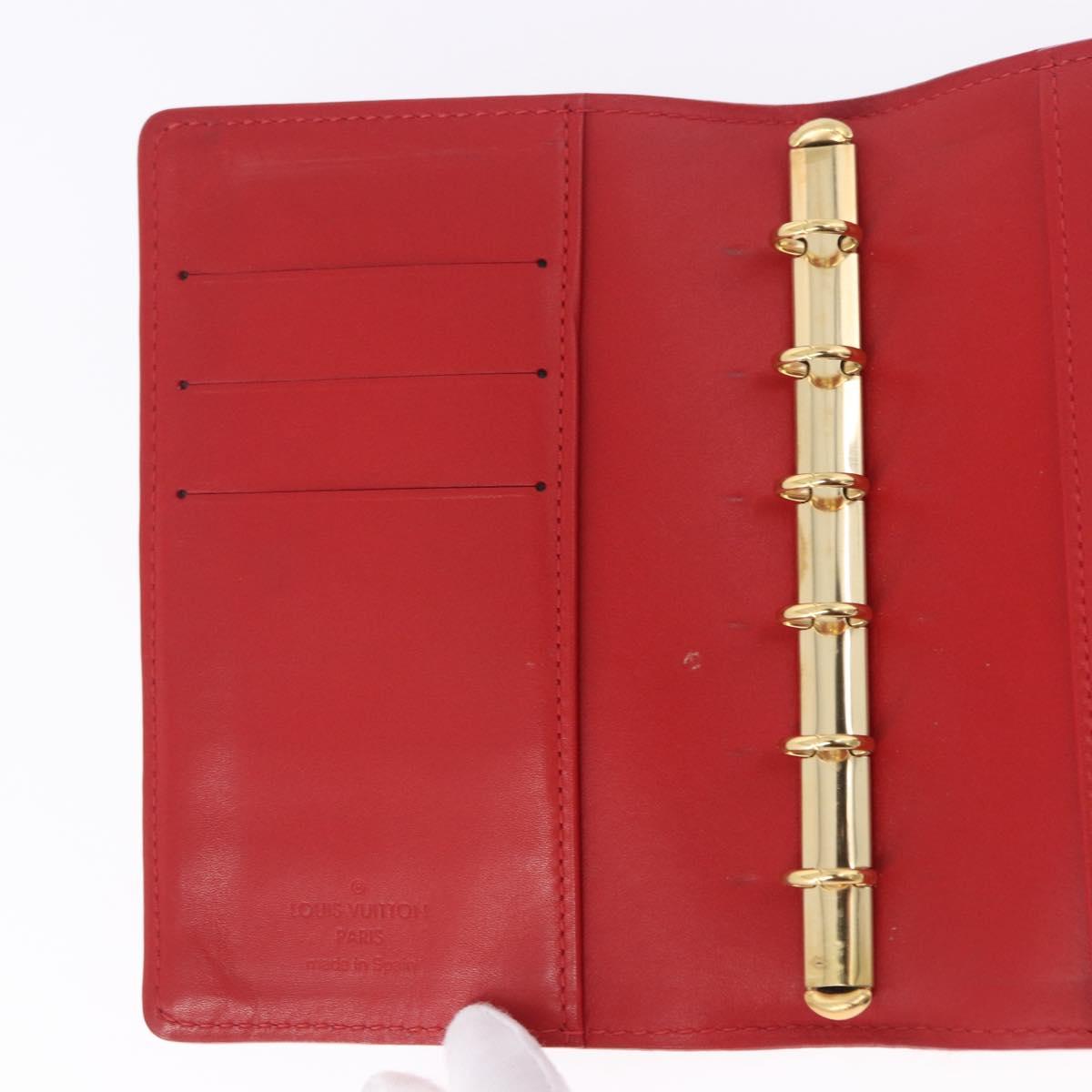 LOUIS VUITTON Monogram Vernis Agenda PM Planner Cover Rouge R21003 Auth 180968A