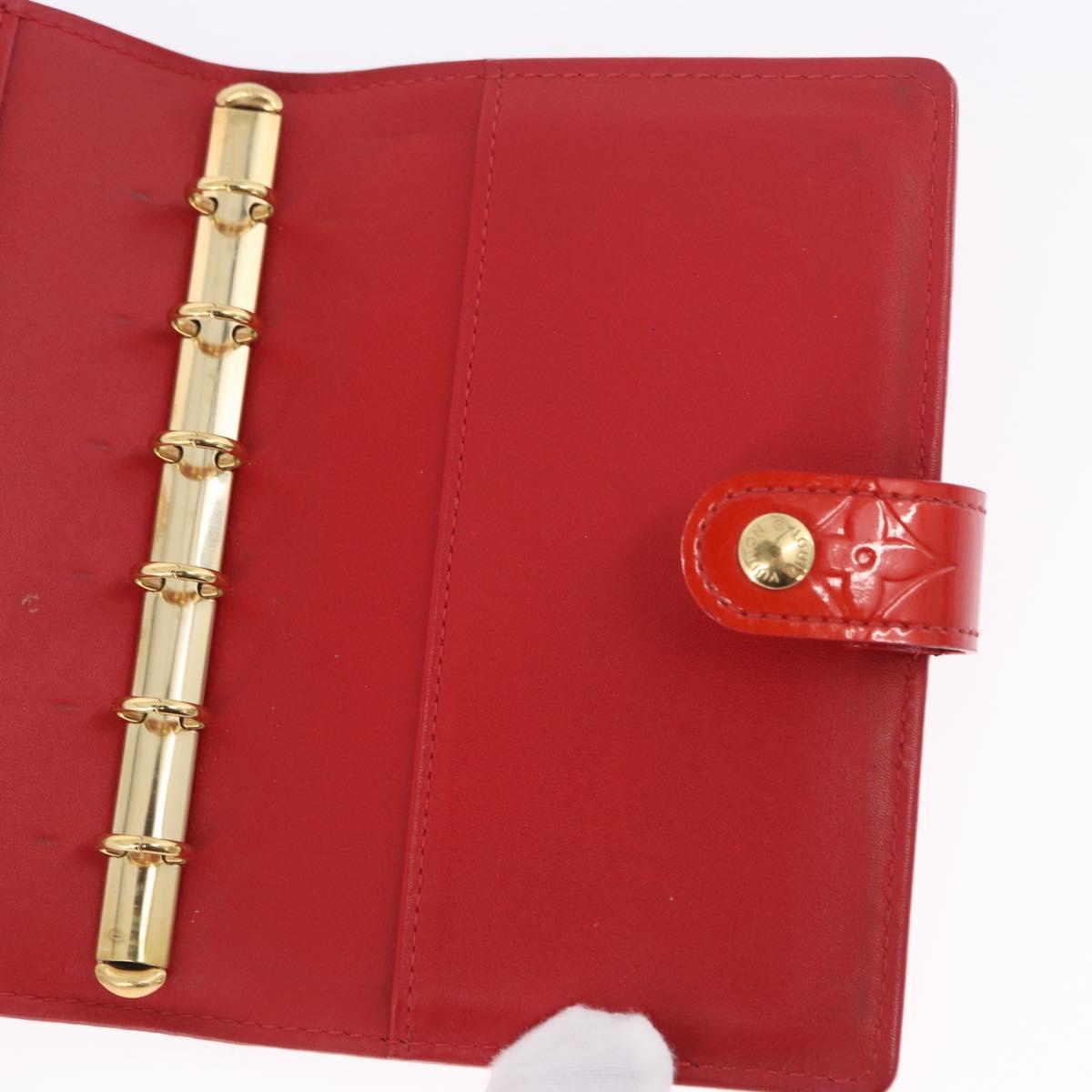 LOUIS VUITTON Monogram Vernis Agenda PM Planner Cover Rouge R21003 Auth 180968A