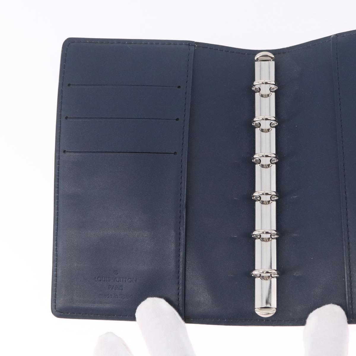 LOUIS VUITTON Monogram mat Agenda PM Day Planner Cover Blue R20935 Auth 180969A