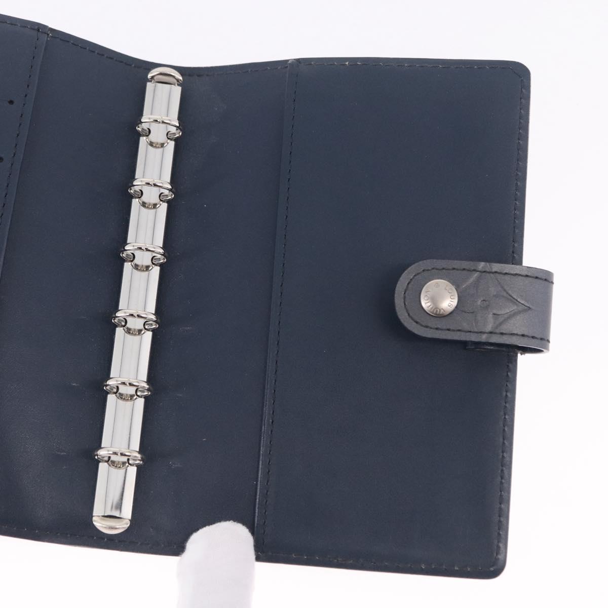 LOUIS VUITTON Monogram mat Agenda PM Day Planner Cover Blue R20935 Auth 180969A