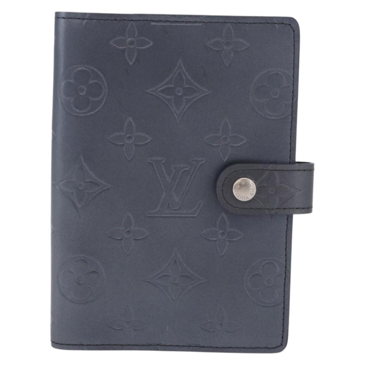 LOUIS VUITTON Monogram mat Agenda PM Day Planner Cover Blue R20935 Auth 180969A