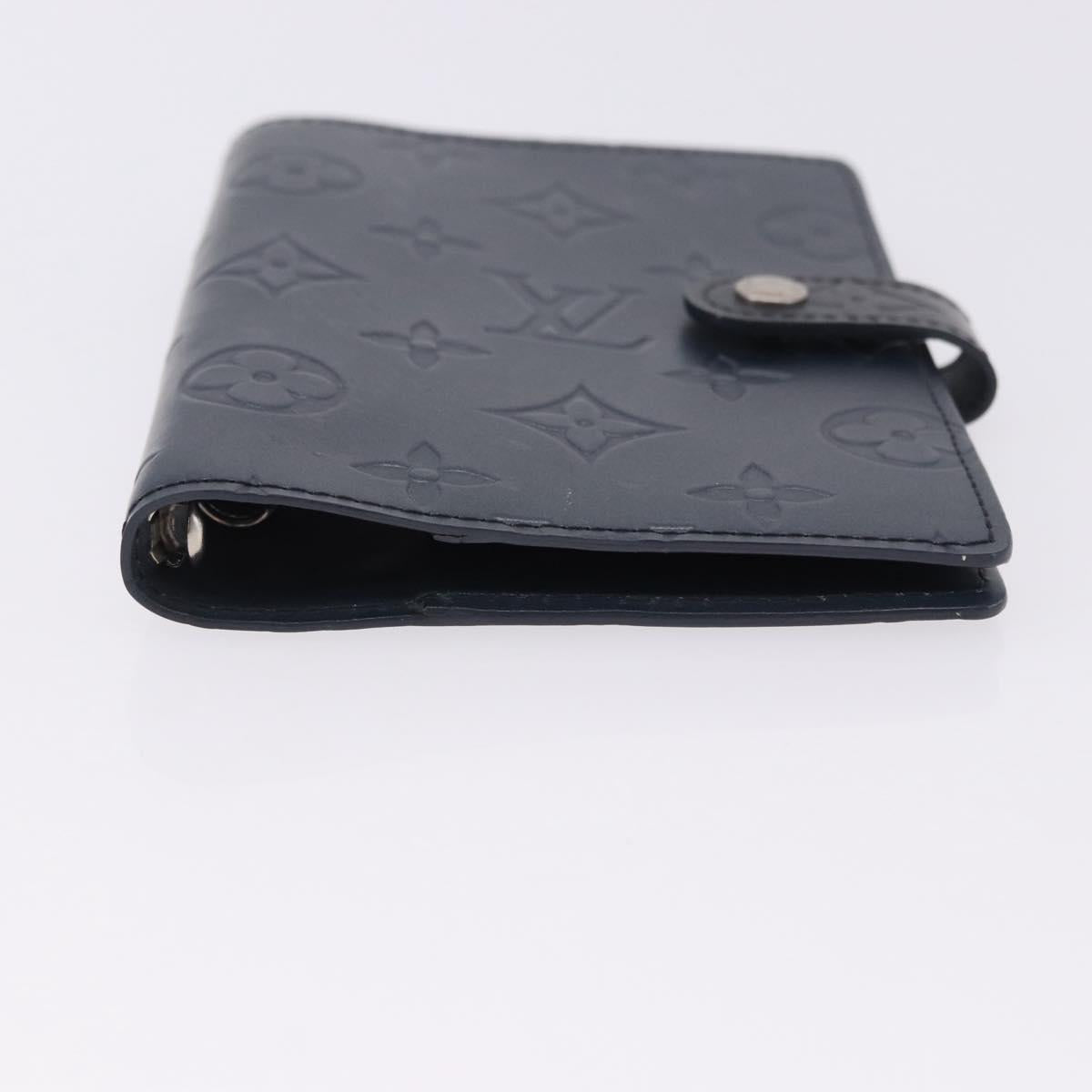 LOUIS VUITTON Monogram mat Agenda PM Day Planner Cover Blue R20935 Auth 180969A