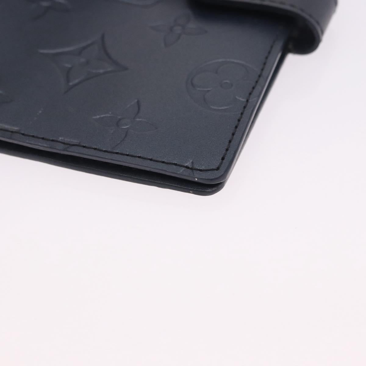 LOUIS VUITTON Monogram mat Agenda PM Day Planner Cover Blue R20935 Auth 180969A