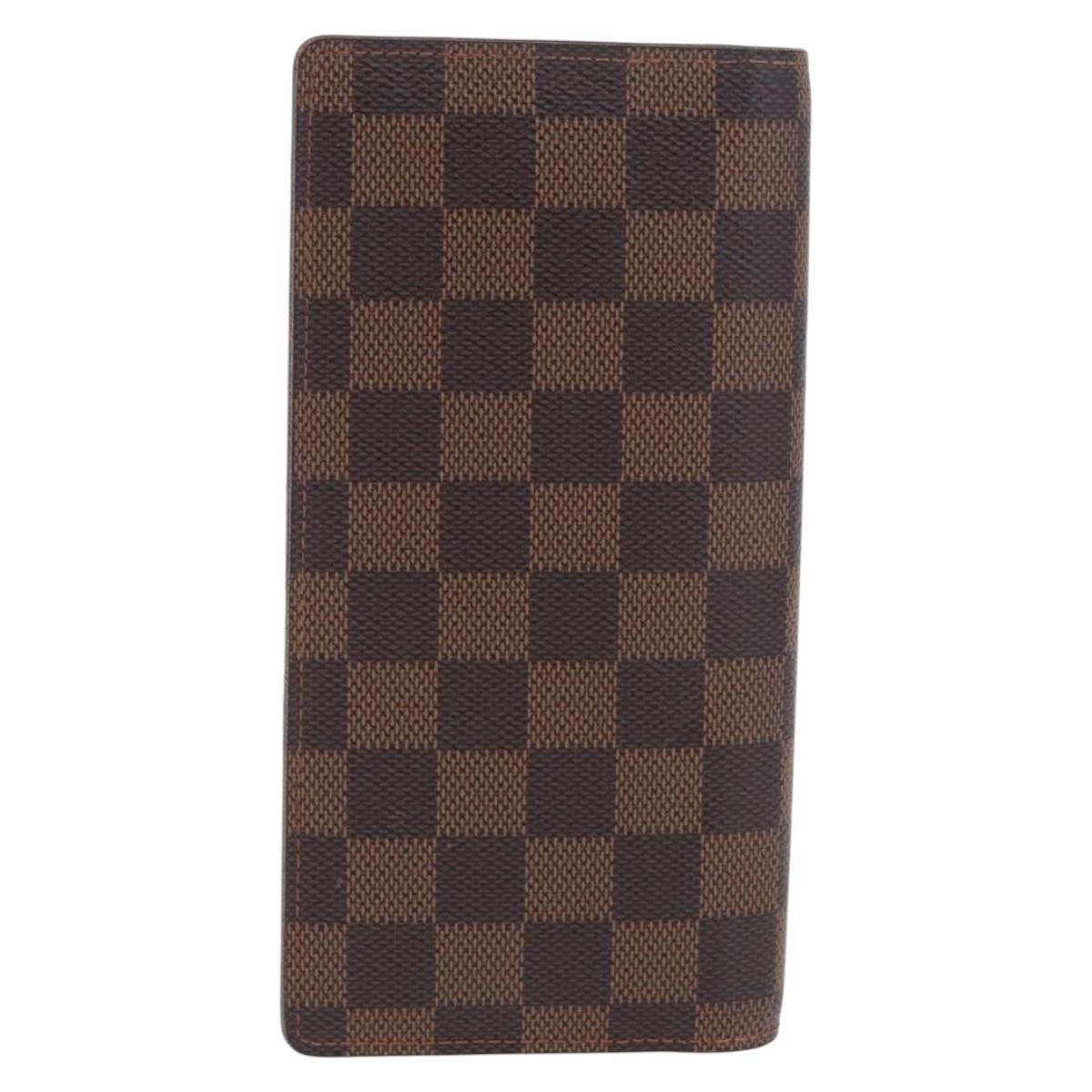 LOUIS VUITTON Damier Ebene Brazza Portefeuille Bifold Wallet N60017 Auth 180970A
