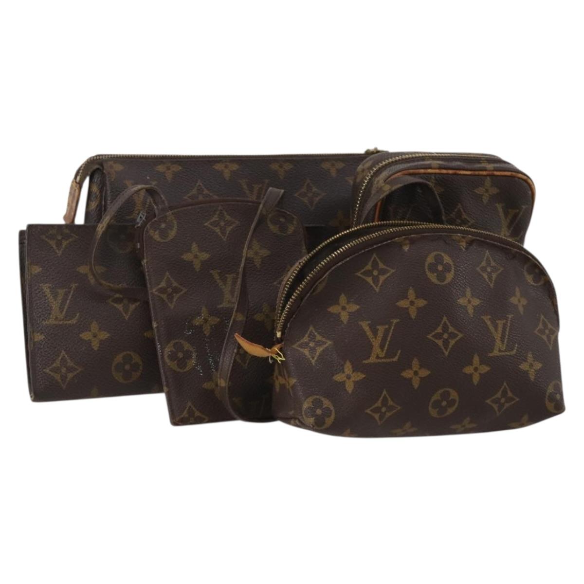LOUIS VUITTON Monogram Pouch 5 Set LV Auth 180971