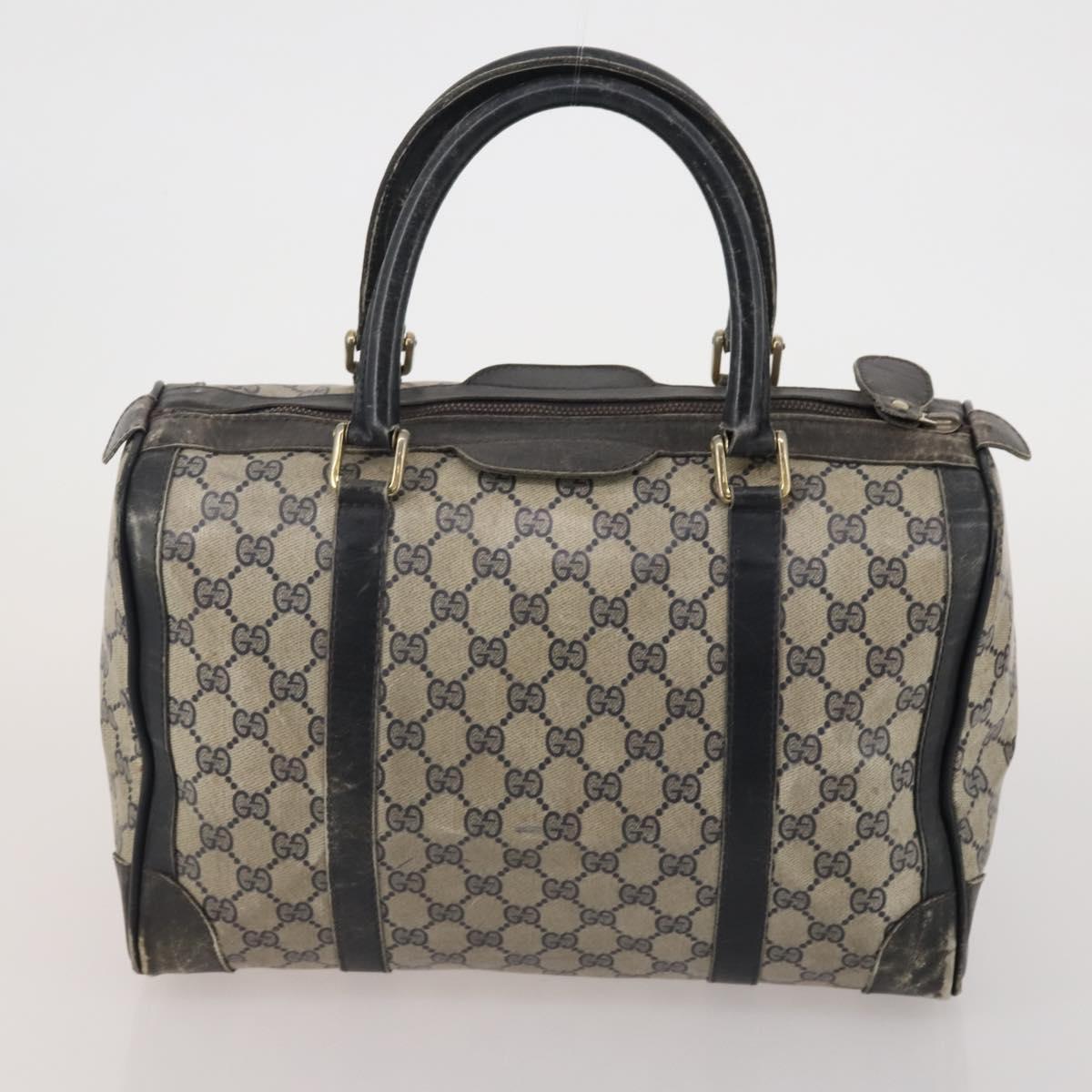 GUCCI GG Supreme GG Canvas Shoulder Bag PVC 4 Set Beige Navy Auth 180975