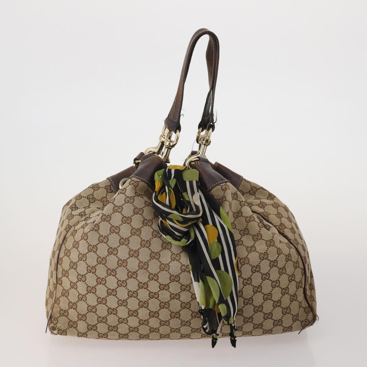 GUCCI GG Supreme GG Canvas Shoulder Bag PVC 4 Set Beige Navy Auth 180975