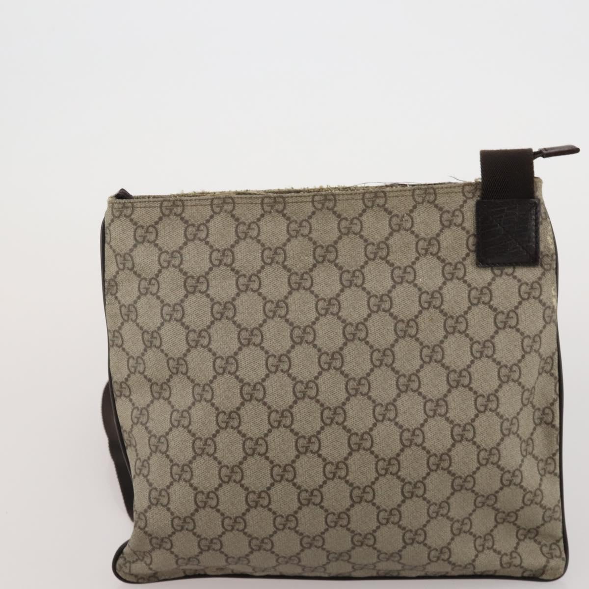 GUCCI GG Supreme GG Canvas Shoulder Bag PVC 4 Set Beige Navy Auth 180975