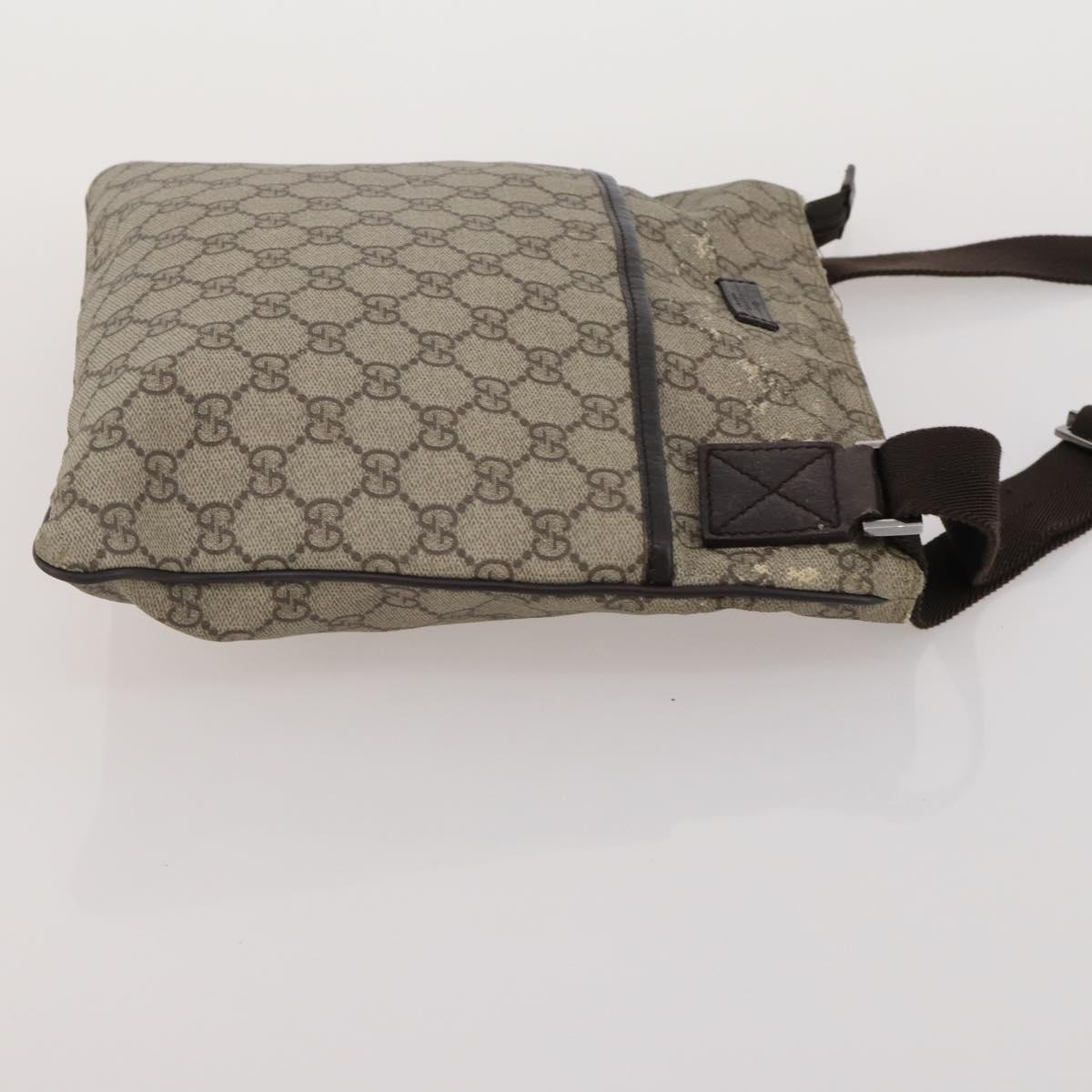 GUCCI GG Supreme GG Canvas Shoulder Bag PVC 4 Set Beige Navy Auth 180975