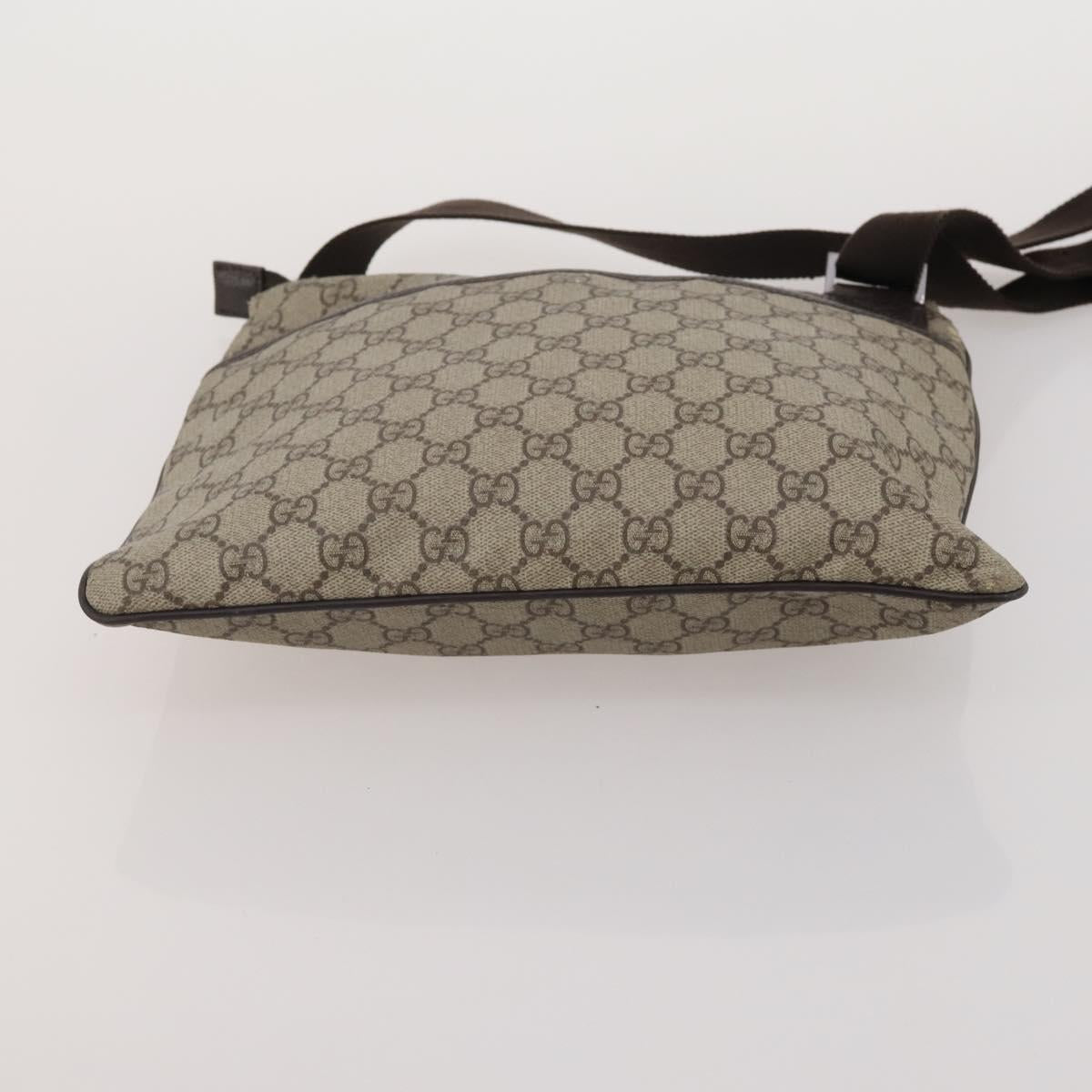 GUCCI GG Supreme GG Canvas Shoulder Bag PVC 4 Set Beige Navy Auth 180975