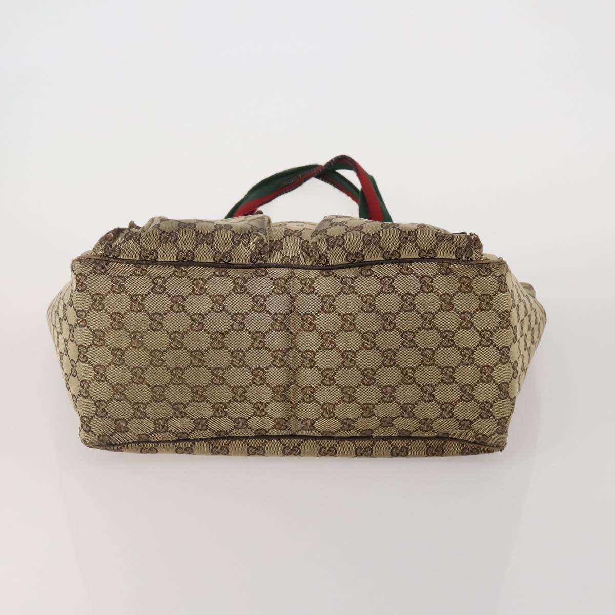 GUCCI GG Canvas Web Sherry Line Shoulder Bag 3 Set Beige Navy Auth 180976