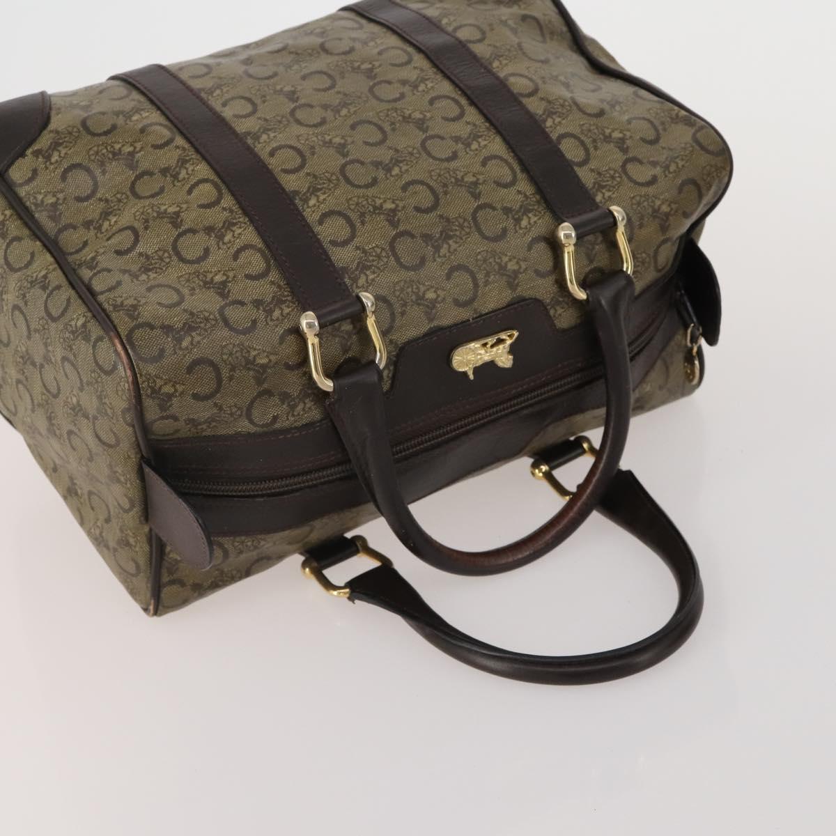 CELINE Macadam Canvas C Sulky Bag PVC Leather 5 Set Brown Beige Auth 180979