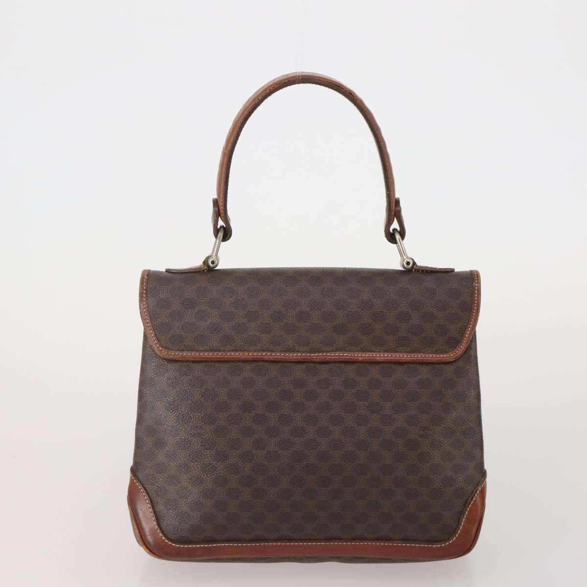 CELINE Macadam Canvas C Sulky Bag PVC Leather 5 Set Brown Beige Auth 180979