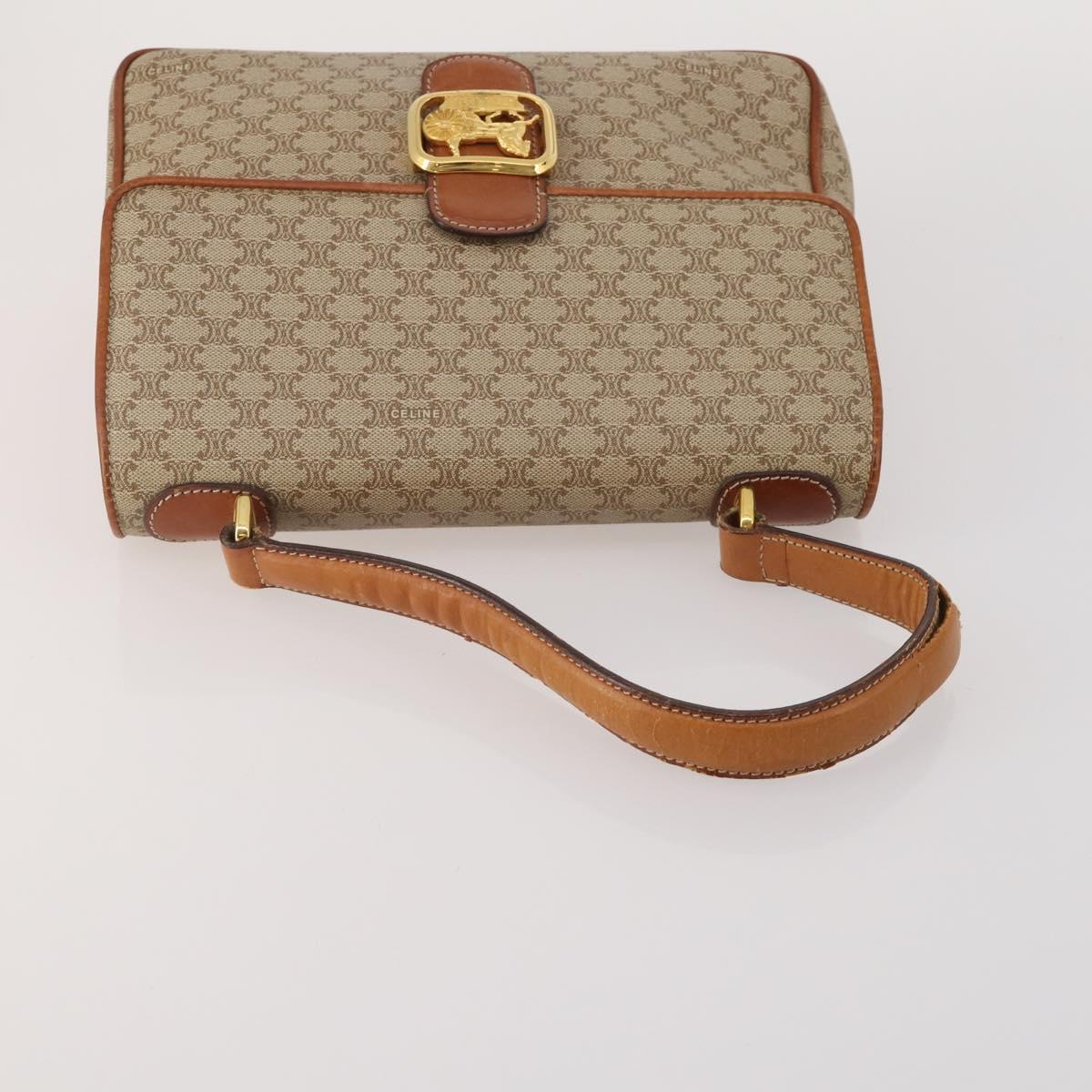 CELINE Macadam Canvas C Sulky Bag PVC Leather 5 Set Brown Beige Auth 180979