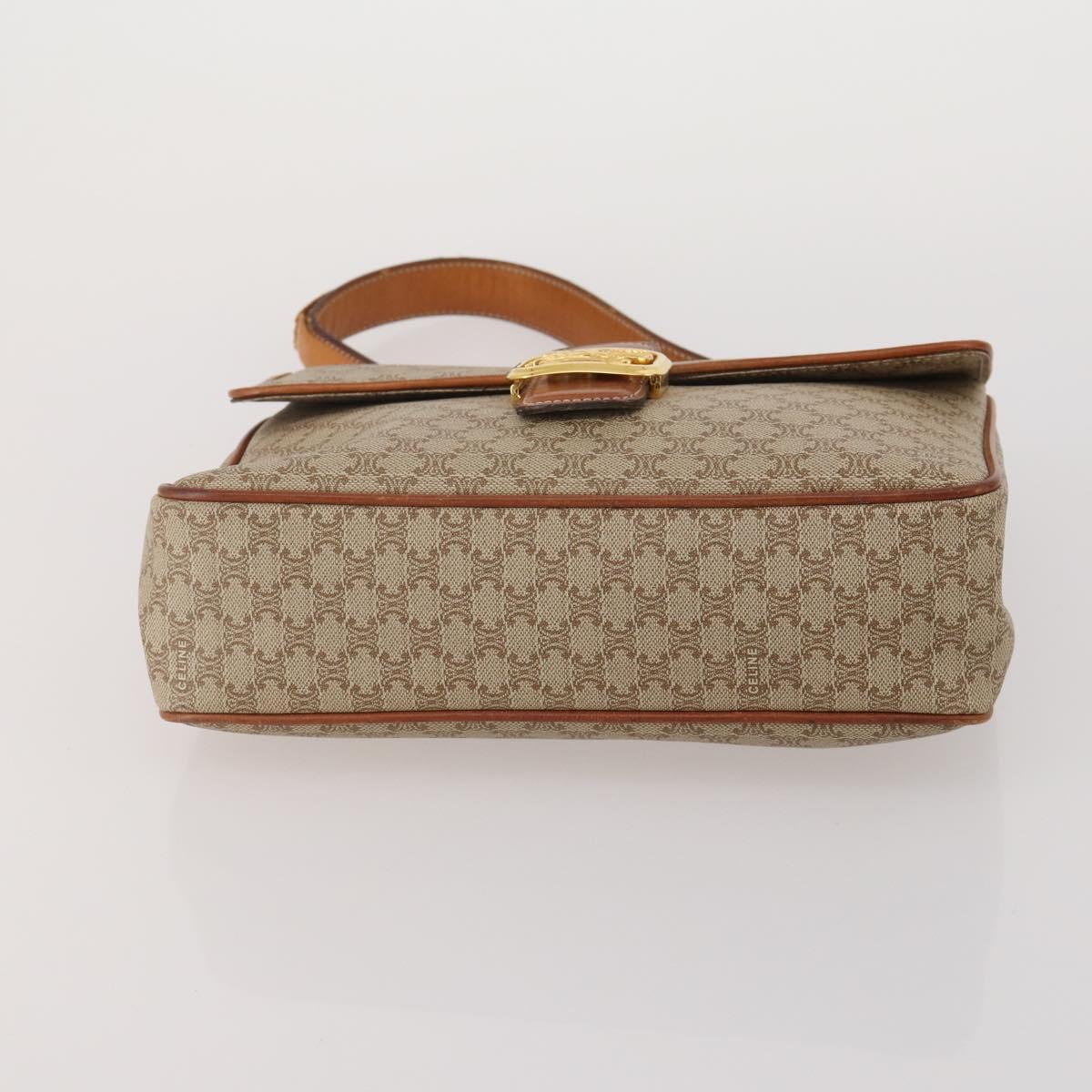 CELINE Macadam Canvas C Sulky Bag PVC Leather 5 Set Brown Beige Auth 180979