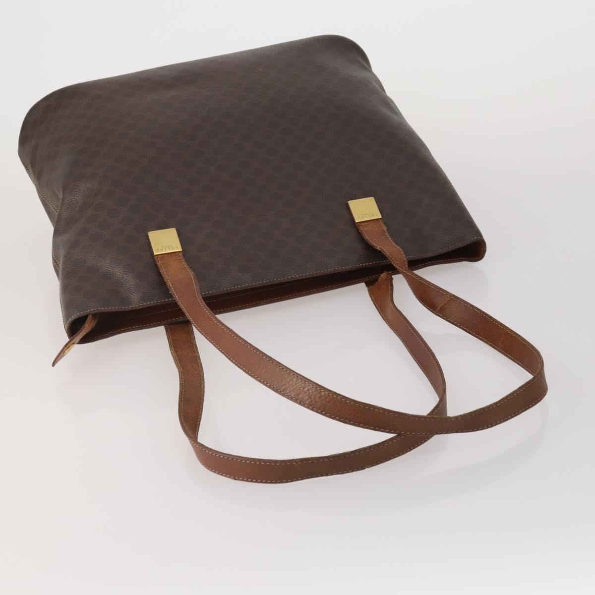 CELINE Macadam Canvas C Sulky Bag PVC Leather 5 Set Brown Beige Auth 180979