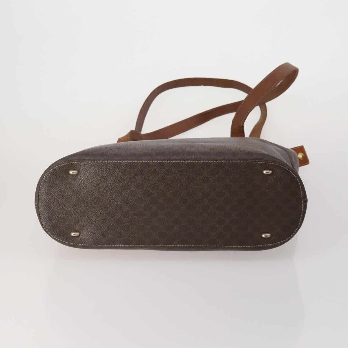 CELINE Macadam Canvas C Sulky Bag PVC Leather 5 Set Brown Beige Auth 180979