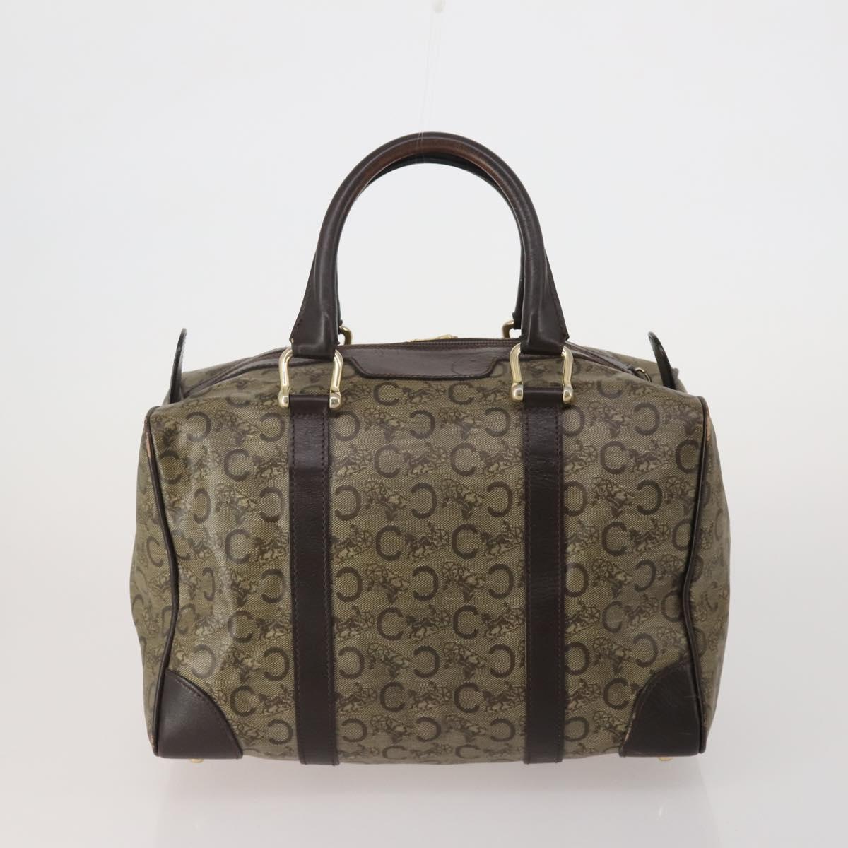 CELINE Macadam Canvas C Sulky Bag PVC Leather 5 Set Brown Beige Auth 180979