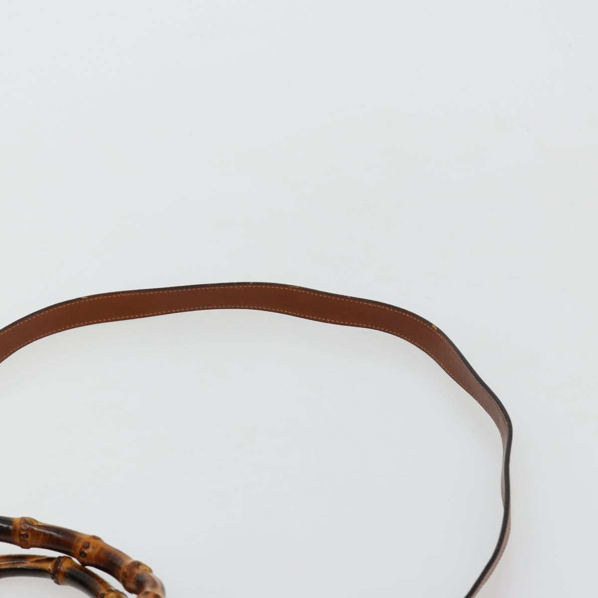 GUCCI Bamboo Hand Bag Leather 2way Brown Gold 000 122 0293 Auth 181101