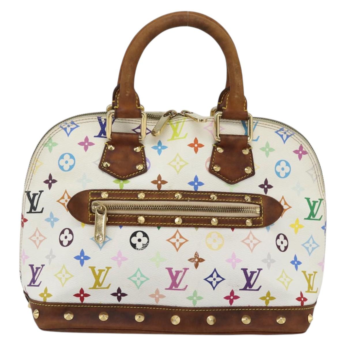 LOUIS VUITTON Monogram Multicolor Alma Hand Bag White M92647 LV Auth 181102