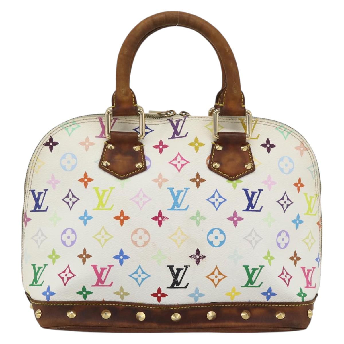 LOUIS VUITTON Monogram Multicolor Alma Hand Bag White M92647 LV Auth 181102