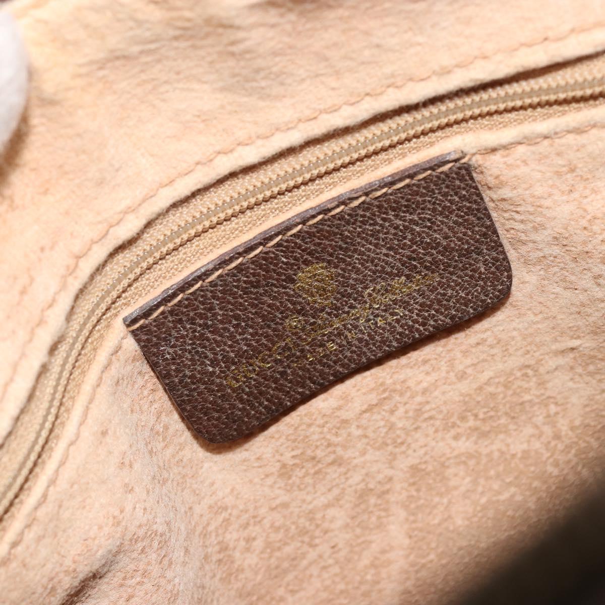 GUCCI GG Supreme Web Sherry Line Boston Bag PVC Beige Gold 39 02 007 Auth 181103
