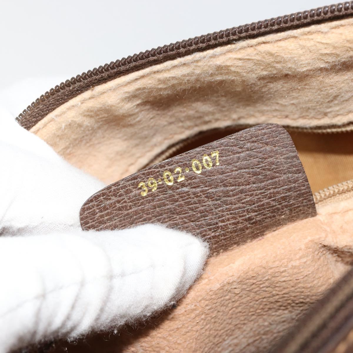 GUCCI GG Supreme Web Sherry Line Boston Bag PVC Beige Gold 39 02 007 Auth 181103