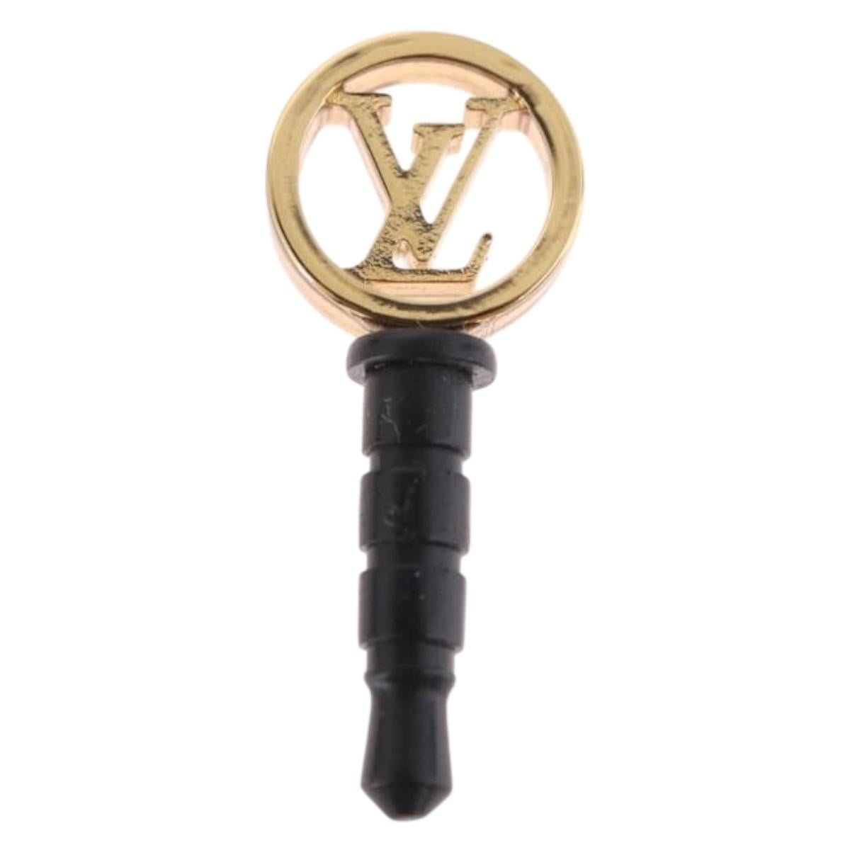 LOUIS VUITTON Earphone Jack metal Gold M61014 LV Auth 181106
