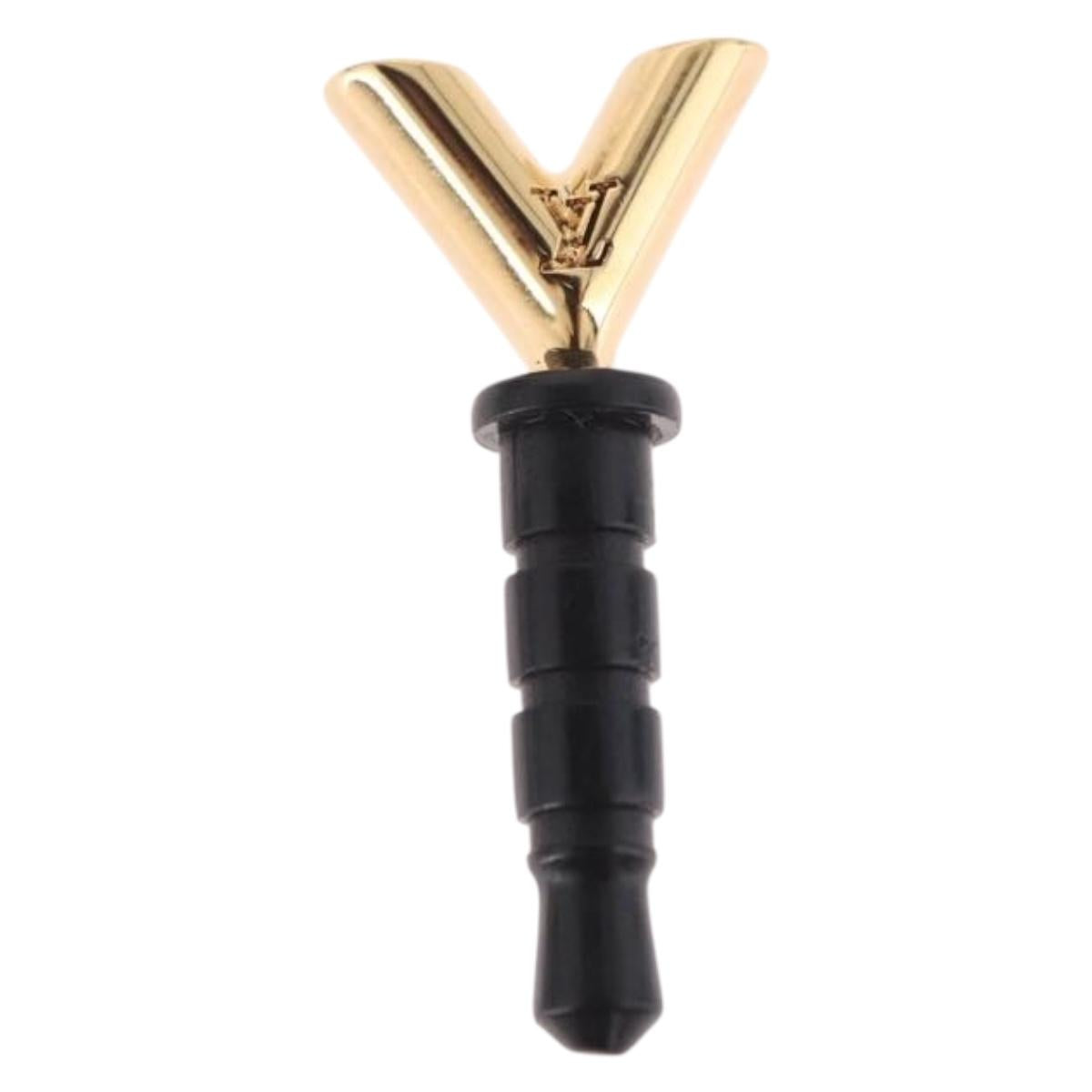 LOUIS VUITTON Earphone Jack metal Gold M61014 LV Auth 181106