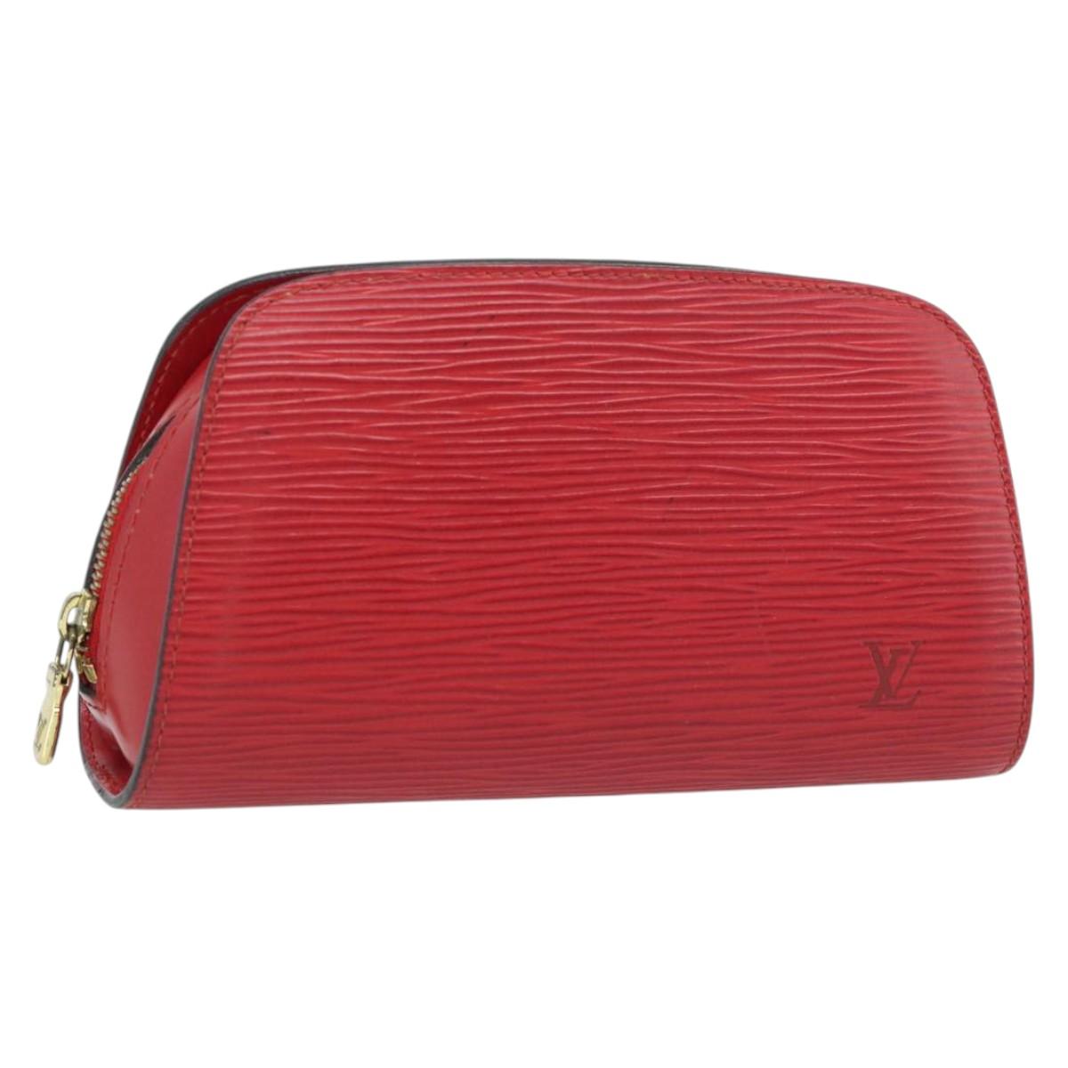 LOUIS VUITTON Epi Dauphine PM Pouch Castilian Red M48447 LV Auth 181108