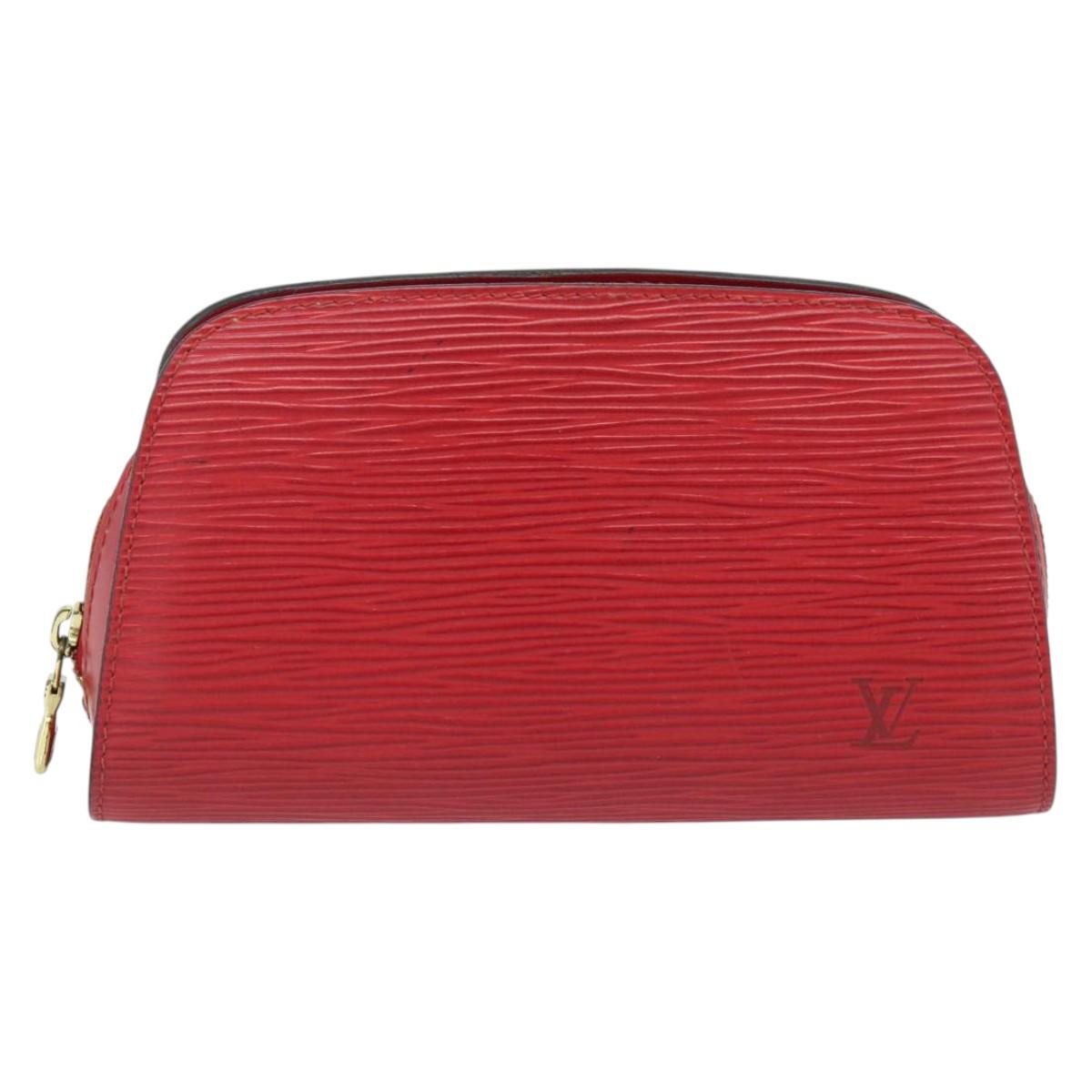 LOUIS VUITTON Epi Dauphine PM Pouch Castilian Red M48447 LV Auth 181108